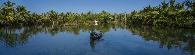 A country boat in the backwaters 