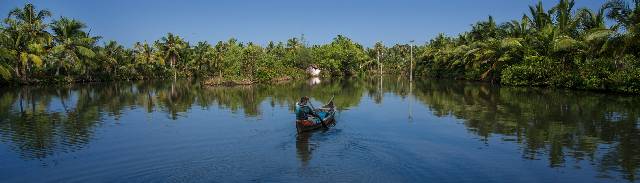A country boat in the backwaters 