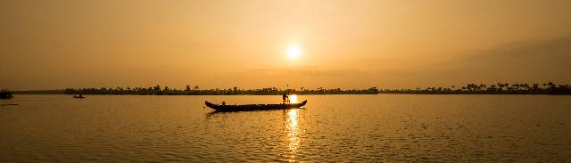 Country boat ride through serene waters 